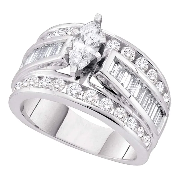 14kt white gold womens marquise diamond solitaire bridal wedding engagement ring 100 cttw52379 North Arrow Shop Rings 14kt white gold womens marquise diamond solitaire bridal wedding engagement ring 100 cttw52379 North Arrow Shop Rings