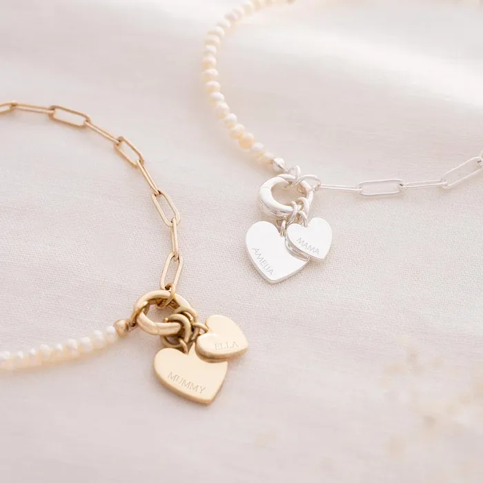 925 Silver Pearls Shop Personalized Heart Bracelets Trendolla Jewelry Necklaces