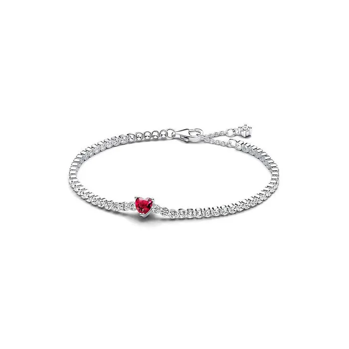 Bracelets Red Sparkling Heart Tennis Bracelet Trendolla Jewelry