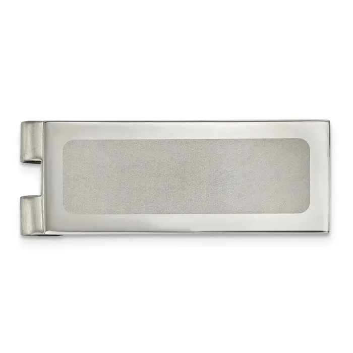 Bracelets TreasureFineJewelers Chisel Stainless Steel Polished Laser Cut Center Money Clip Bracelets TreasureFineJewelers Chisel Stainless Steel Polished Laser Cut Center Money Clip