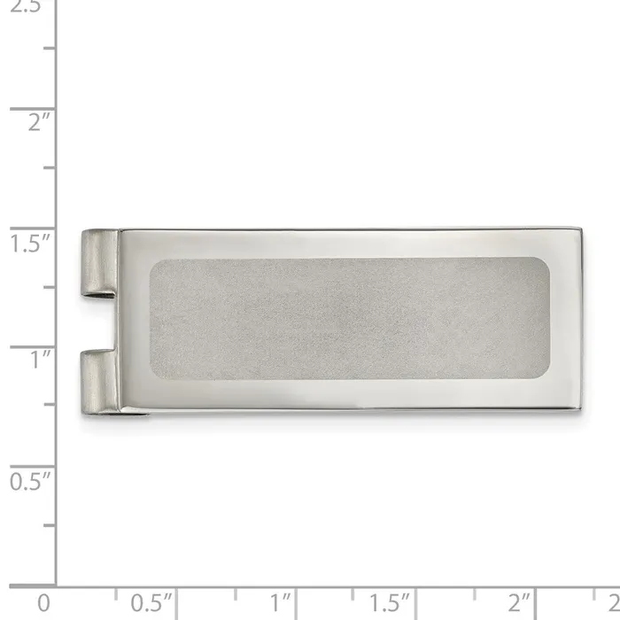Bracelets TreasureFineJewelers Chisel Stainless Steel Polished Laser Cut Center Money Clip