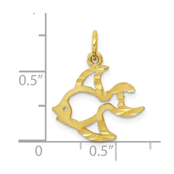 Charm Necklaces 10k Fish Charm TreasureFineJewelers