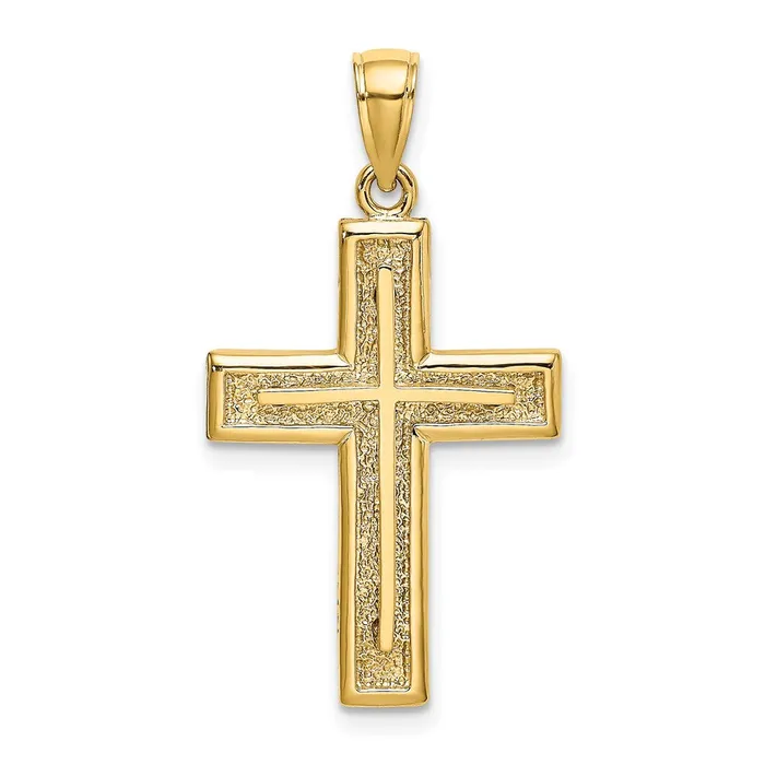 Charm Necklaces 14K 2D Cross Charm TreasureFineJewelers