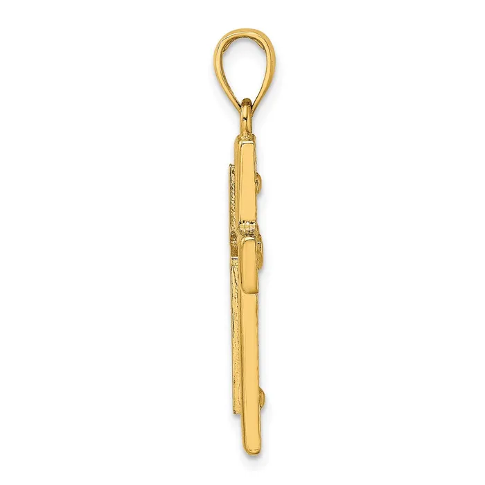 Charm Necklaces 14K 2D Cross Charm TreasureFineJewelers