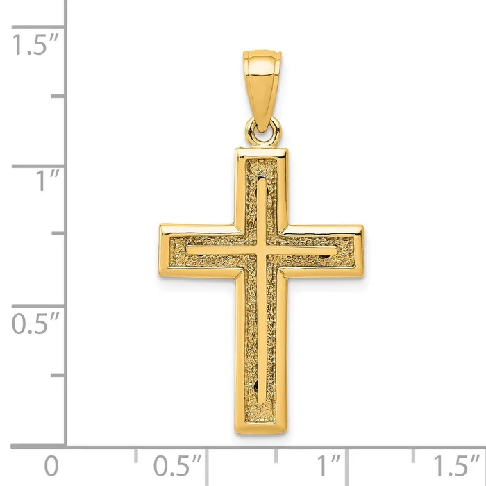 Charm Necklaces 14K 2D Cross Charm TreasureFineJewelers