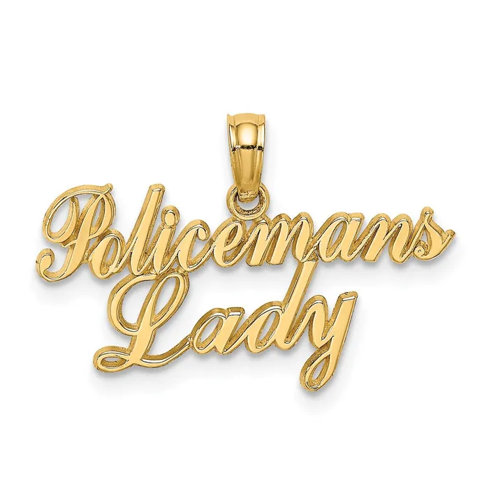 Charm Necklaces 14k POLICEMANS LADY Charm TreasureFineJewelers