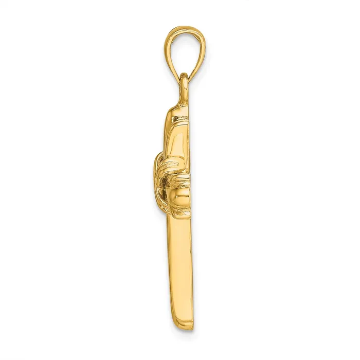 Charm Necklaces 14K Polished Cross X Center Charm TreasureFineJewelers