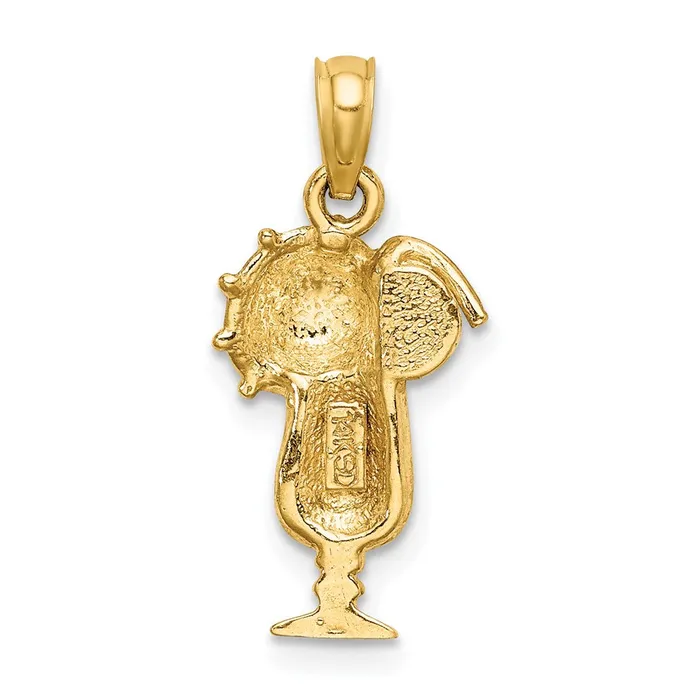 Charm Necklaces 14K Yellow Enamel Drink wMultiColored Umbrella Charm TreasureFineJewelers