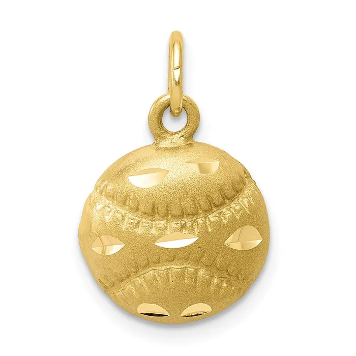 Charm Necklaces TreasureFineJewelers 10K Baseball Charm