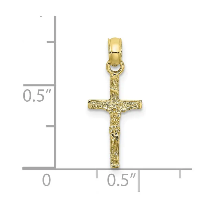Charm Necklaces TreasureFineJewelers 10K Mini Crucifix Charm