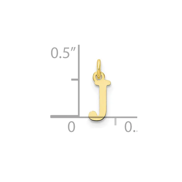 Charm Necklaces TreasureFineJewelers 10k Yellow Gold Cutout Letter J Initial Charm