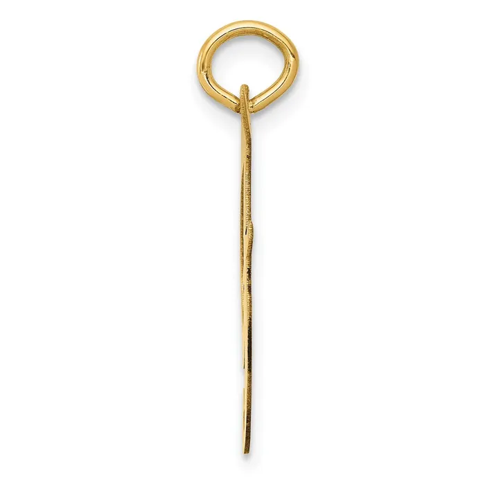 Charm Necklaces TreasureFineJewelers 10k Yellow Gold Large Fancy Script Letter F Initial Charm