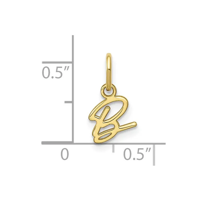 Charm Necklaces TreasureFineJewelers 10k Yellow Gold Upper case Letter B Initial Charm