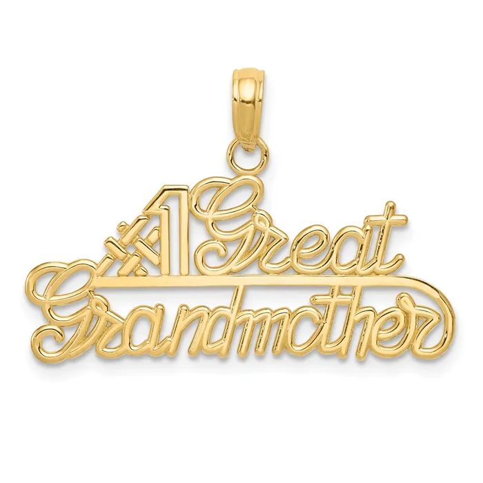 Charm Necklaces TreasureFineJewelers 14k 1 GREAT GRANDMOTHER Charm