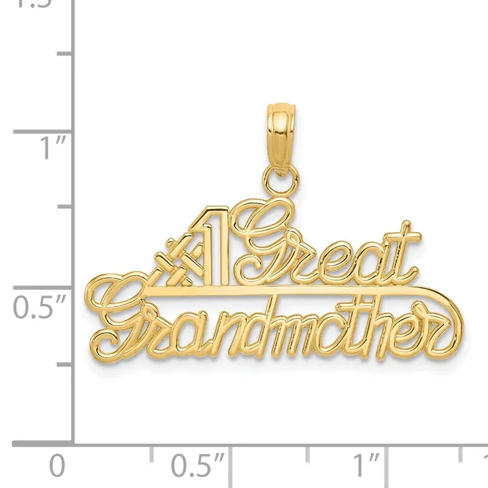 Charm Necklaces TreasureFineJewelers 14k 1 GREAT GRANDMOTHER Charm