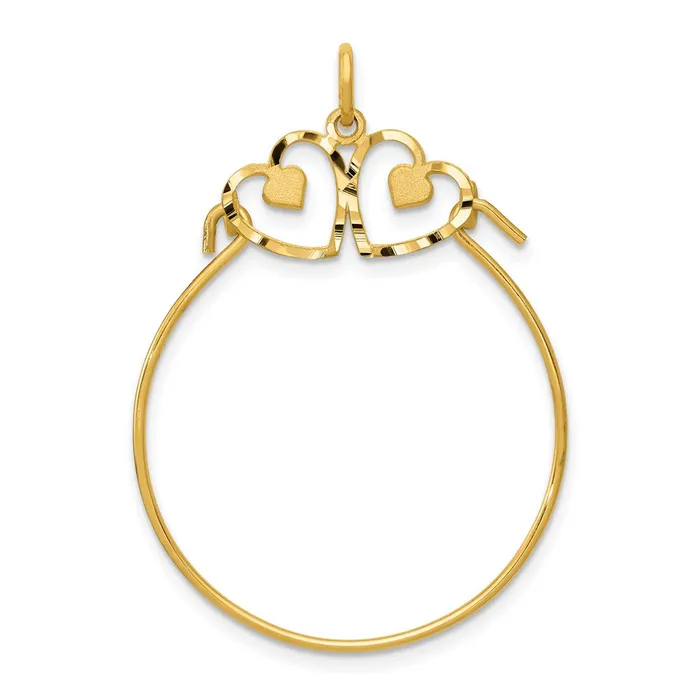 Charm Necklaces TreasureFineJewelers 14k Heart Charm Holder