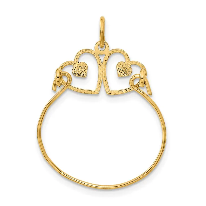 Charm Necklaces TreasureFineJewelers 14k Heart Charm Holder