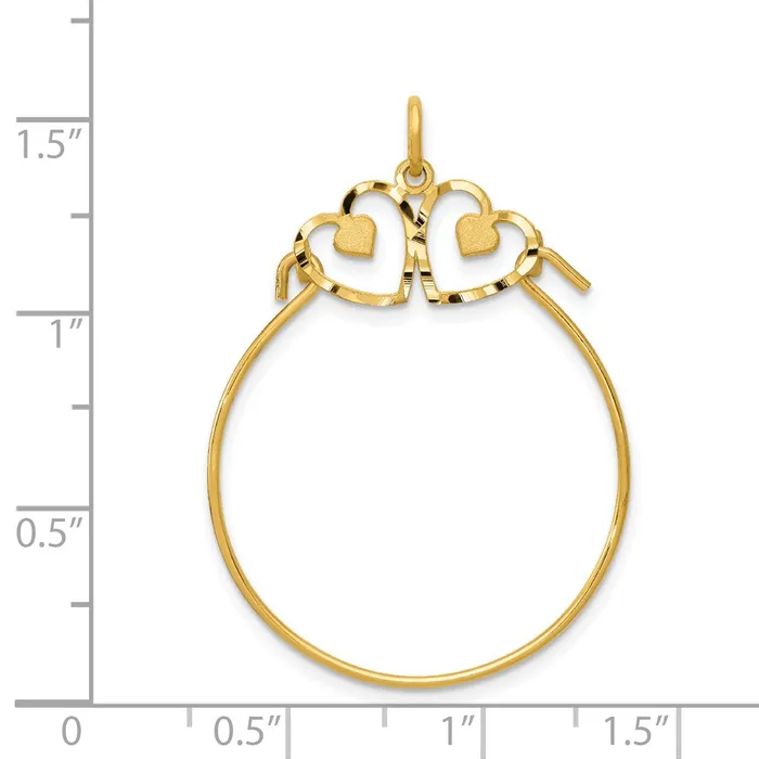 Charm Necklaces TreasureFineJewelers 14k Heart Charm Holder