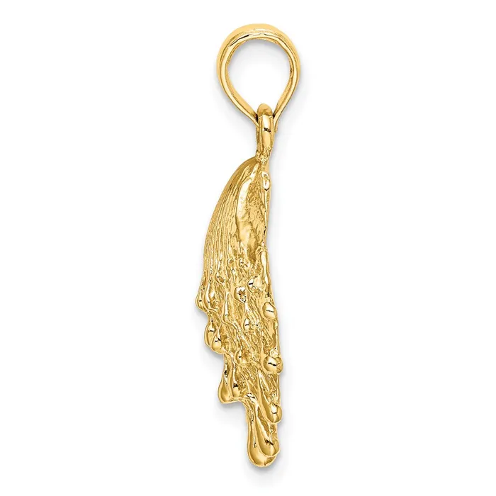 Charm Necklaces TreasureFineJewelers 14K Lions Paw Shell Charm