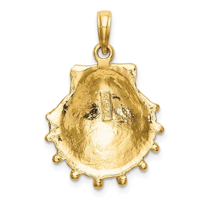 Charm Necklaces TreasureFineJewelers 14K Lions Paw Shell Charm