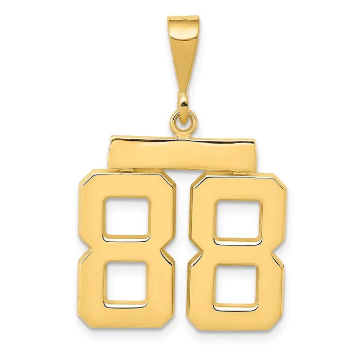 Charm Necklaces TreasureFineJewelers 14k Medium Polished Number 88 Charm Charm Necklaces TreasureFineJewelers 14k Medium Polished Number 88 Charm