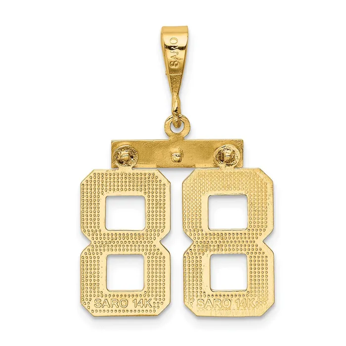 Charm Necklaces TreasureFineJewelers 14k Medium Polished Number 88 Charm