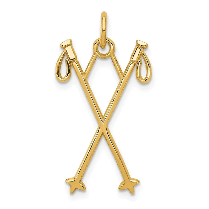 Charm Necklaces TreasureFineJewelers 14k Ski Poles Charm