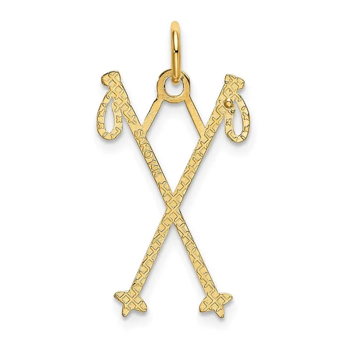 Charm Necklaces TreasureFineJewelers 14k Ski Poles Charm