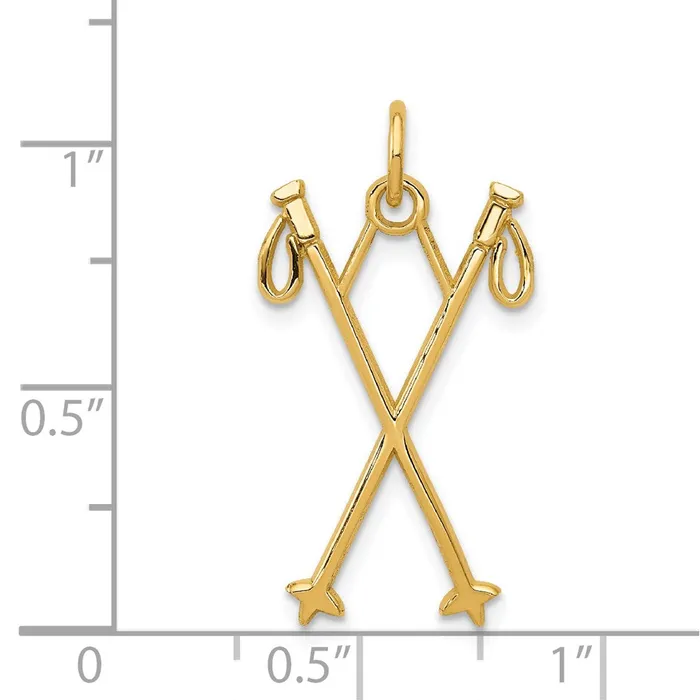 Charm Necklaces TreasureFineJewelers 14k Ski Poles Charm