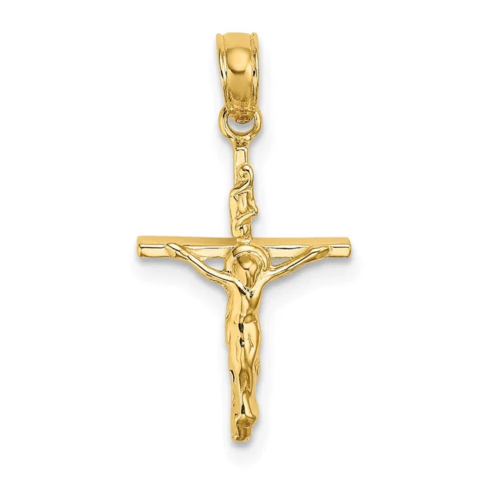 Charm Necklaces TreasureFineJewelers 14K Small Polished Crucifix Charm