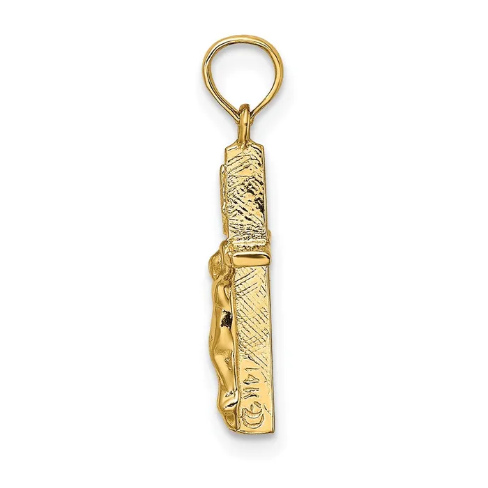 Charm Necklaces TreasureFineJewelers 14K Small Polished Crucifix Charm