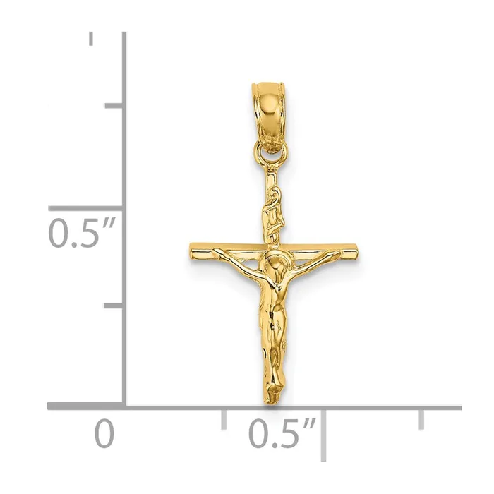Charm Necklaces TreasureFineJewelers 14K Small Polished Crucifix Charm