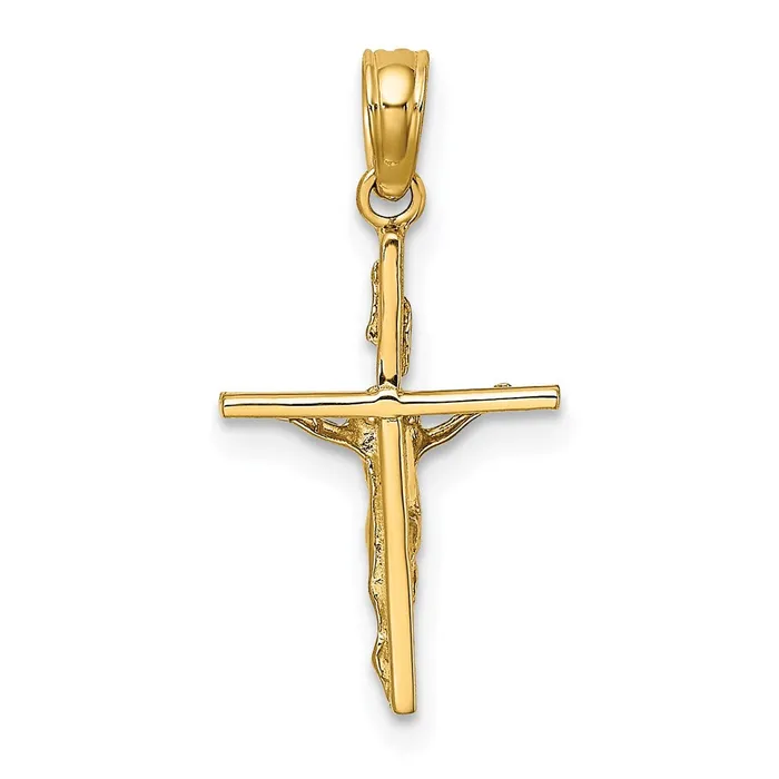 Charm Necklaces TreasureFineJewelers 14K Small Polished Crucifix Charm