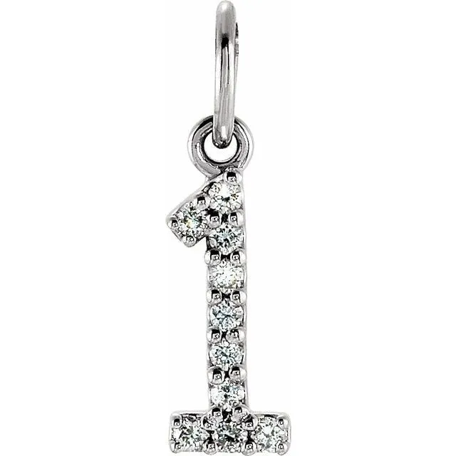 Charm Necklaces TreasureFineJewelers 14K White Gold 05 CTW Natural Diamond Numeral 1 Charm Charm Necklaces TreasureFineJewelers 14K White Gold 05 CTW Natural Diamond Numeral 1 Charm