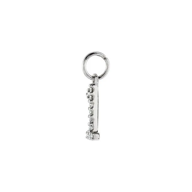 Charm Necklaces TreasureFineJewelers 14K White Gold 05 CTW Natural Diamond Numeral 1 Charm