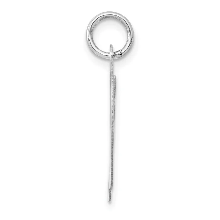 Charm Necklaces TreasureFineJewelers 14k White Gold Large Fancy Script Letter D Initial Charm