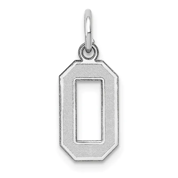Charm Necklaces TreasureFineJewelers 14k White Gold Small Satin Number 0 Charm Charm Necklaces TreasureFineJewelers 14k White Gold Small Satin Number 0 Charm