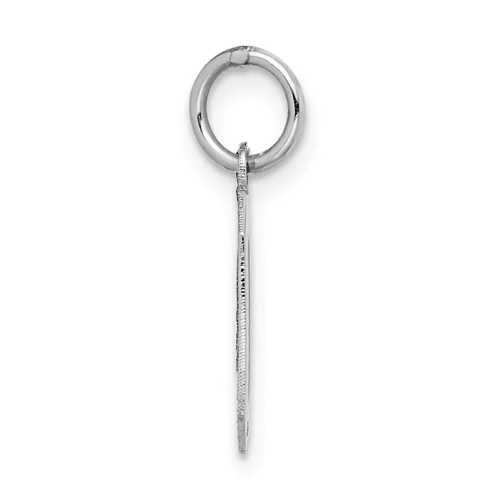 Charm Necklaces TreasureFineJewelers 14k White Gold Small Satin Number 0 Charm