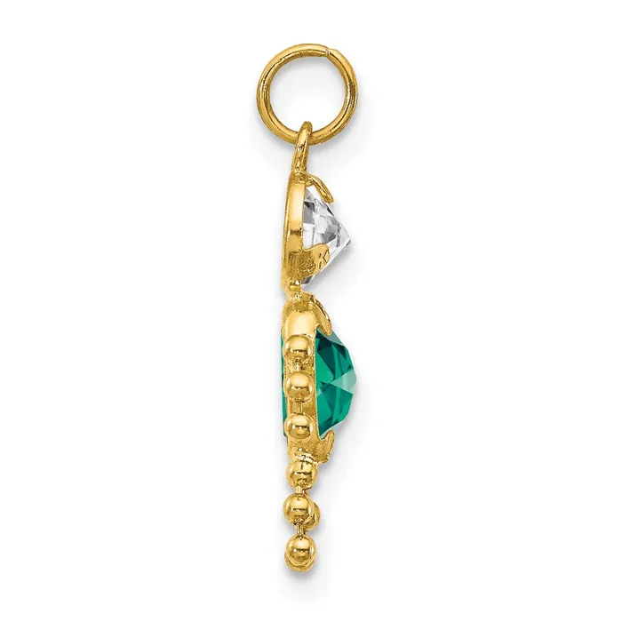 Charm Necklaces TreasureFineJewelers 14k Yellow Gold May Boy Birthstone Charm