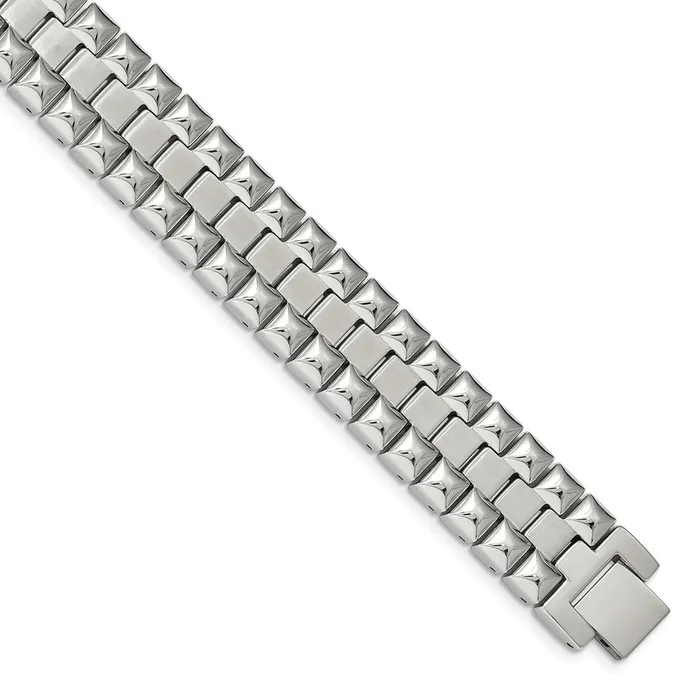 Chisel Stainless Steel Brushed and Polished 825 inch Heavy Link Bracelet TreasureFineJewelers Bracelets Chisel Stainless Steel Brushed and Polished 825 inch Heavy Link Bracelet TreasureFineJewelers Bracelets