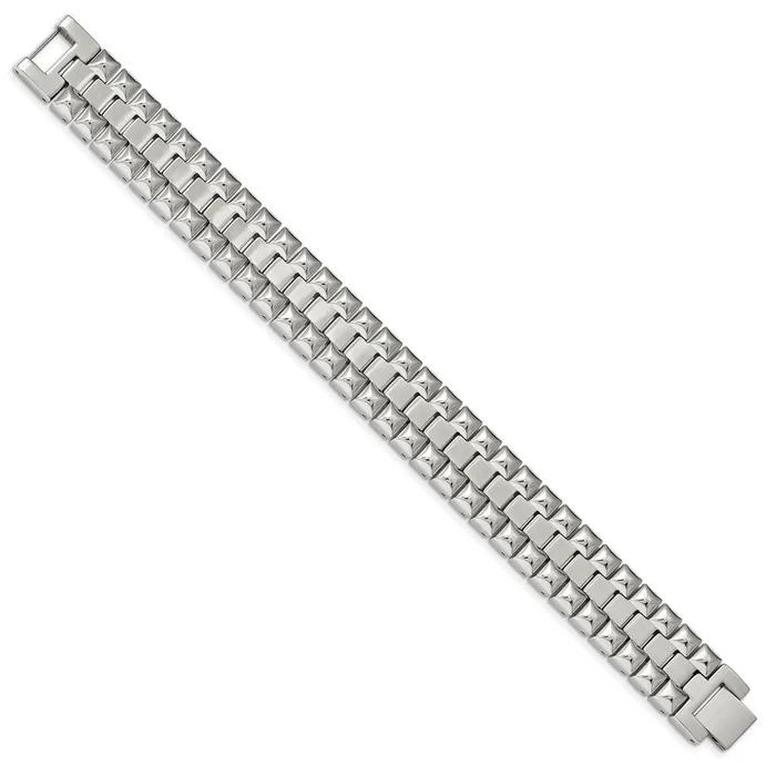 Chisel Stainless Steel Brushed and Polished 825 inch Heavy Link Bracelet TreasureFineJewelers Bracelets