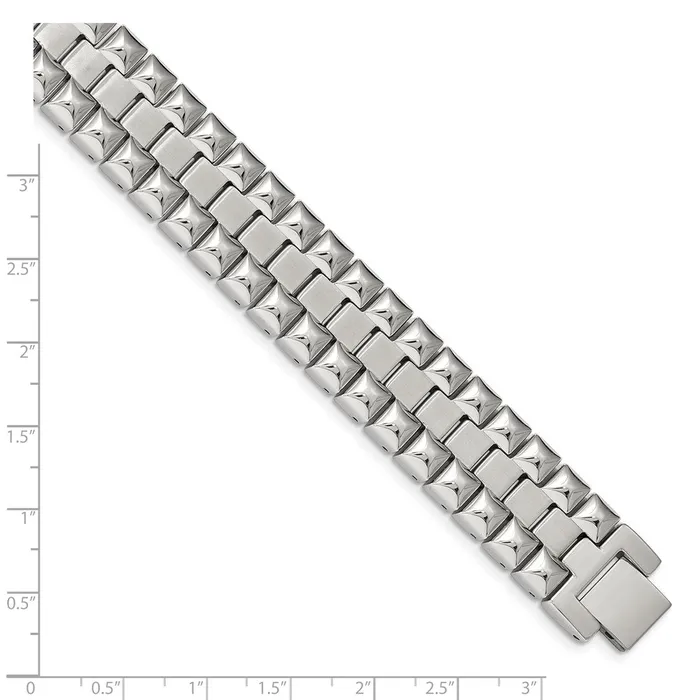 Chisel Stainless Steel Brushed and Polished 825 inch Heavy Link Bracelet TreasureFineJewelers Bracelets