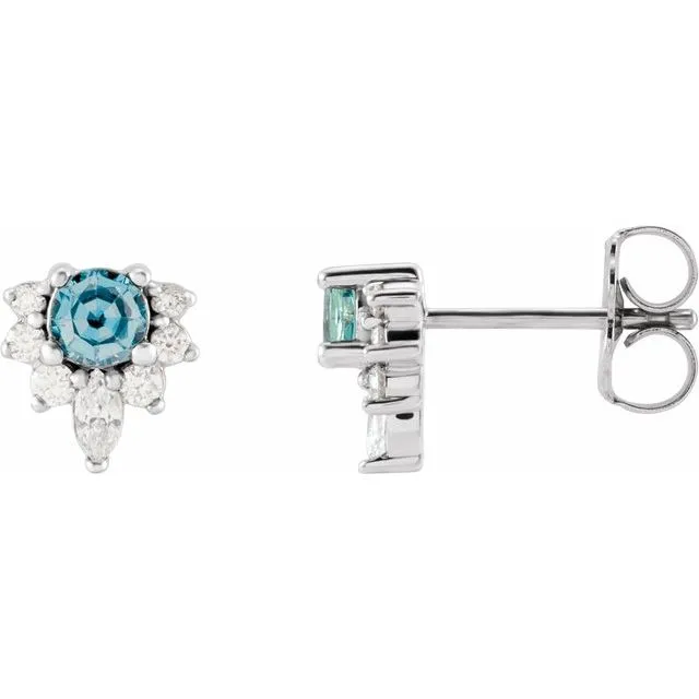 Earrings 14K White Gold Natural Aquamarine 16 CTW Natural Diamond Earrings TreasureFineJewelers Earrings 14K White Gold Natural Aquamarine 16 CTW Natural Diamond Earrings TreasureFineJewelers