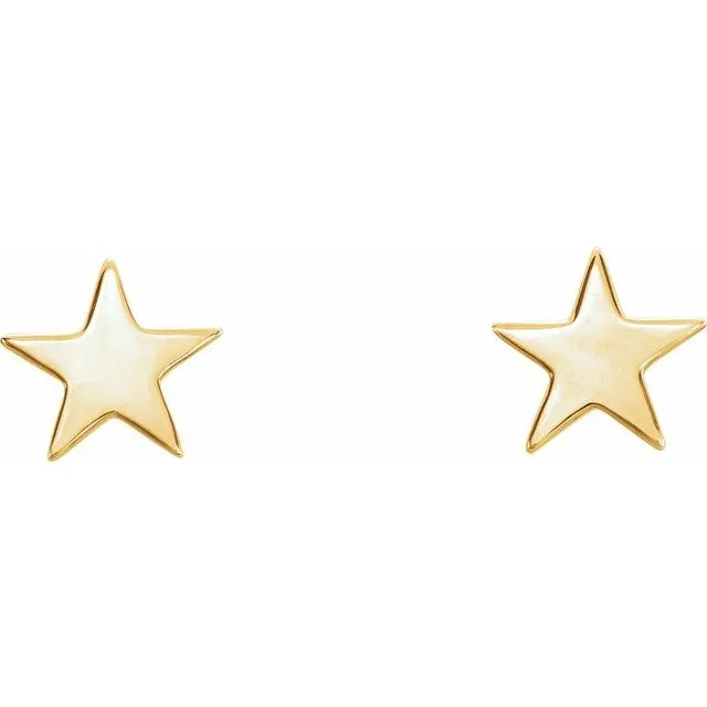 Earrings 14K Yellow Star Earrings TreasureFineJewelers