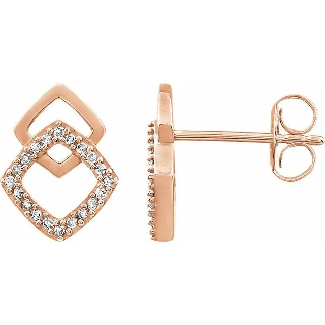 Earrings TreasureFineJewelers 14K Rose Gold 110 CTW Natural Diamond Geometric Earrings Earrings TreasureFineJewelers 14K Rose Gold 110 CTW Natural Diamond Geometric Earrings