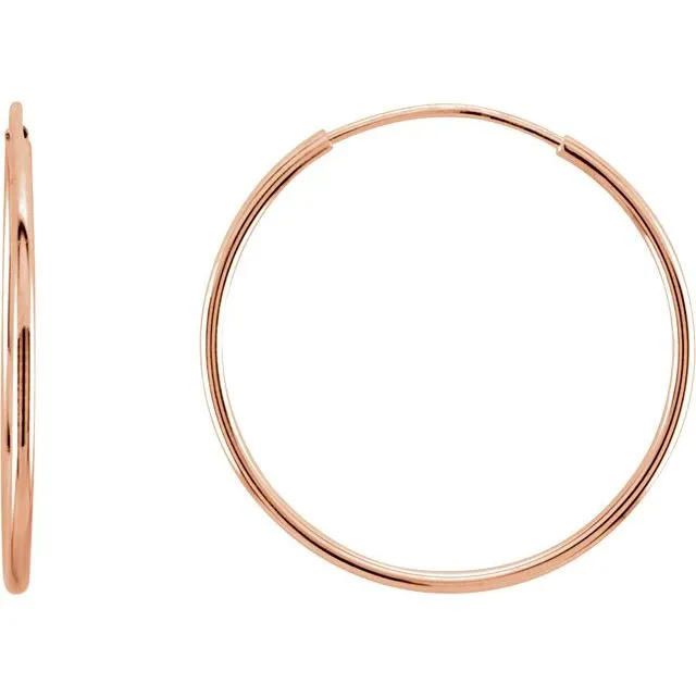 Earrings TreasureFineJewelers 14K Rose Gold 20 mm Endless Hoop Earrings