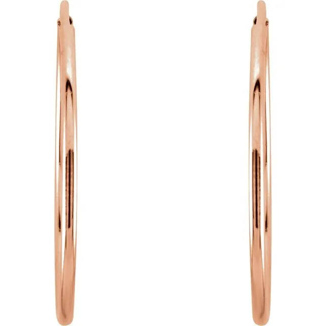 Earrings TreasureFineJewelers 14K Rose Gold 20 mm Endless Hoop Earrings