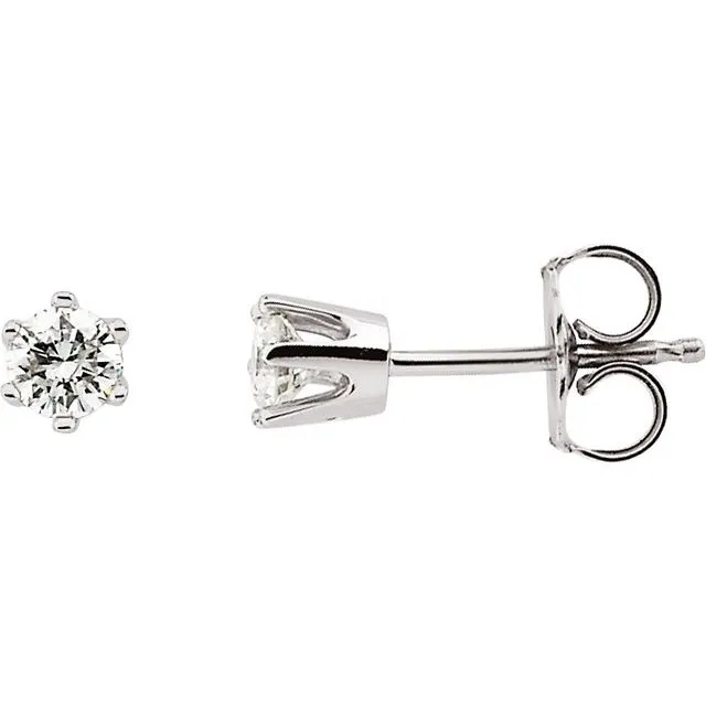 Earrings TreasureFineJewelers 14K White Gold 12 CTW Natural Diamond Stud Earrings Earrings TreasureFineJewelers 14K White Gold 12 CTW Natural Diamond Stud Earrings