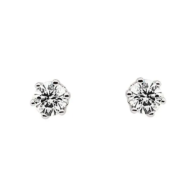 Earrings TreasureFineJewelers 14K White Gold 12 CTW Natural Diamond Stud Earrings