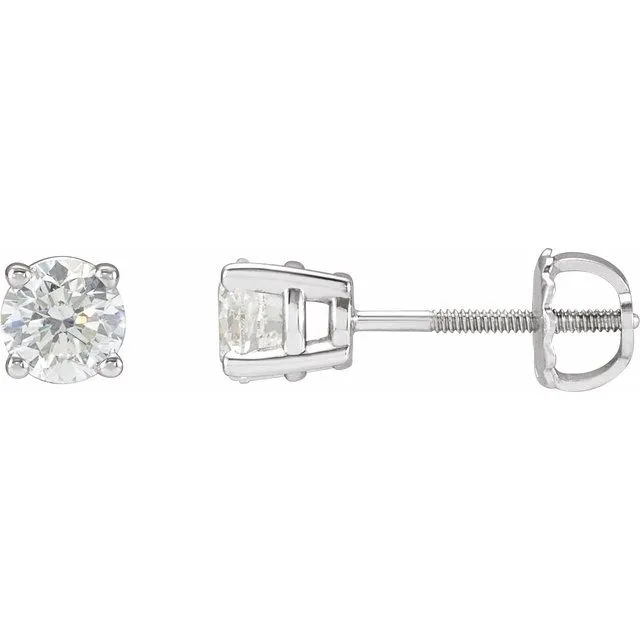 Earrings TreasureFineJewelers 14K White Gold 1 CTW Natural Diamond Stud Earrings Earrings TreasureFineJewelers 14K White Gold 1 CTW Natural Diamond Stud Earrings